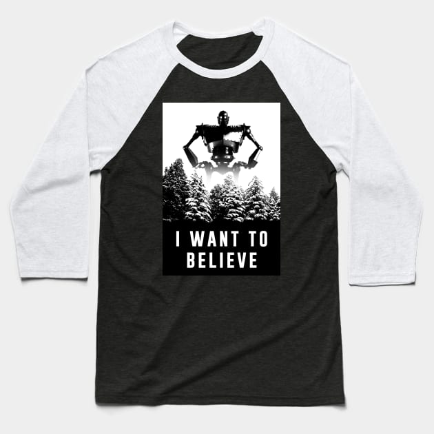 I want to believe Giant Robot Baseball T-Shirt by Meca-artwork